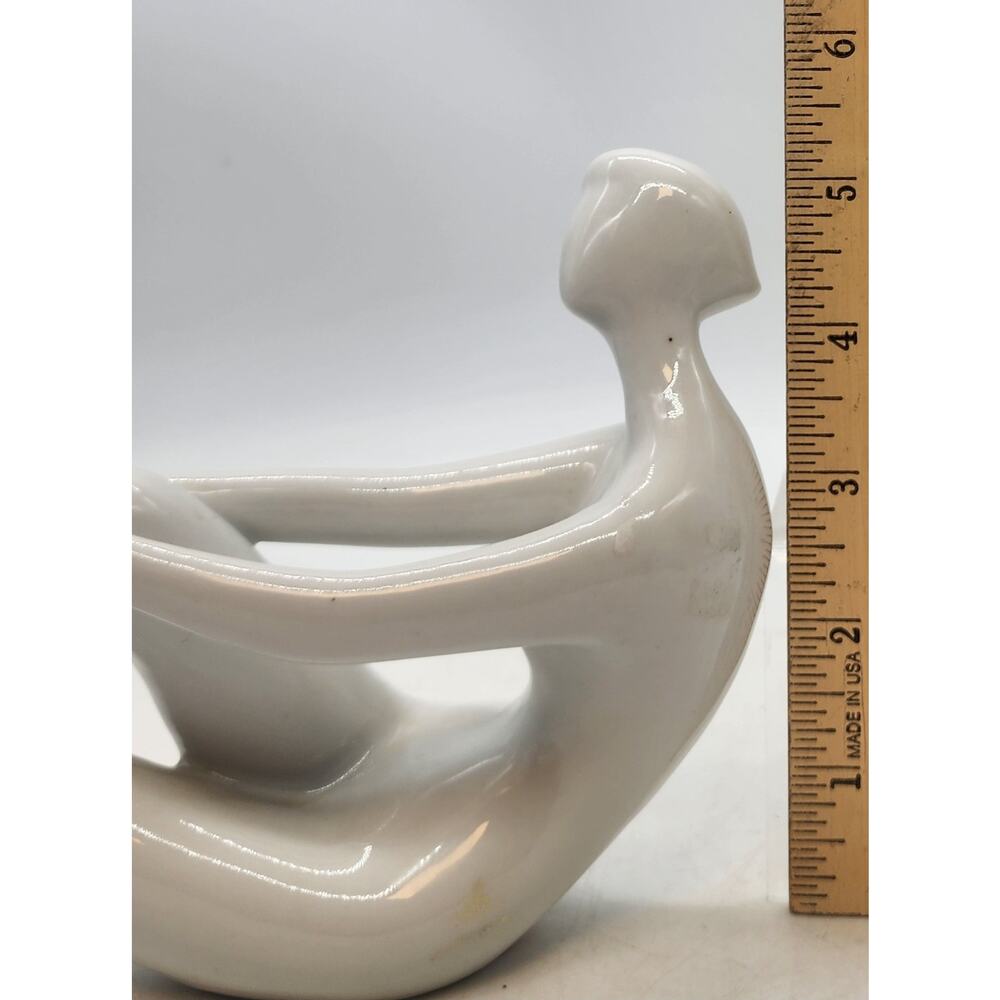 Large Antique Royal Dux Porcelain Nude Woman Hugging Knee By Jitka Forejtova - Picture 6 of 8